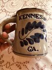 Kennesaw Ga Salt Glaze Pottery Coffee Mug 4.5 Tall 1993
