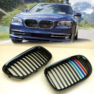 M-Color Metal Look Piano Black For 2009-2015 BMW F01 F02 FRONT GRILLE 730d 740i - Picture 1 of 5