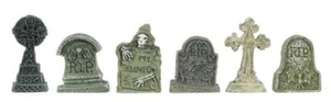 Melody Jane Dollhouse 6 Gravestone Tombstone Headstone Halloween Graveyard 1:24 - Picture 1 of 1