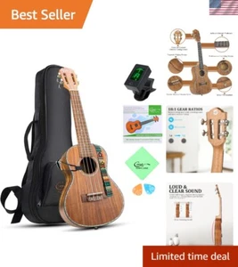 Komplettes Konzert Ukulele Set - Koa Holz, 23 Zoll, Nylonsaiten & Zubehör - Bild 1 von 11