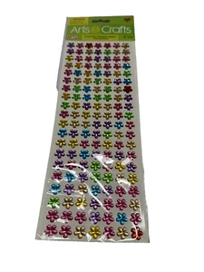 GEM STICKERS RHINESTONES arts & crafts 140 count COLOR FUL FLOWERS - Picture 1 of 3