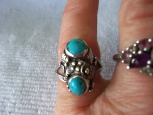 Beautiful Navajo Tom Willeto Turquoise & Silver Ring - Picture 1 of 8