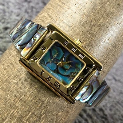 复古 Jacmor 女式礼服鲍鱼壳扩展表带石英模拟 22 毫米手表 6 — 第 1/4 张图片