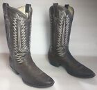 Womens Cowtown Brown Cowboy Boots 8 EE See Measurements Mexico Horn Design #969