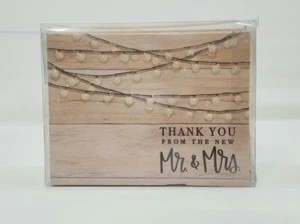 Luci in legno e stringa matrimonio rustico biglietti di ringraziamento e buste 4"x5,25 numero 50 - Foto 1 di 5