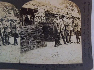 WW1 MARSCHALL JOFFRE & HOHE OFFIZIELLE FRANZÖSISCHE ARMEE HAUPTQUARTIER FRONT! KEYSTONE STEREOVIEW 11 - Bild 1 von 4