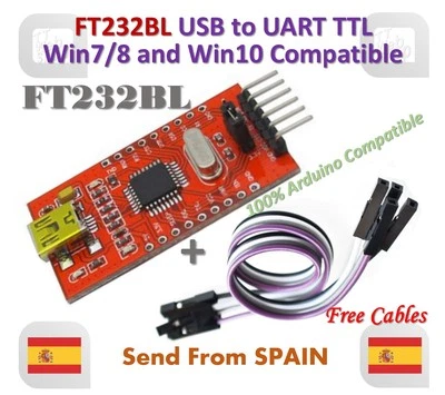 FT232BL FT232 USB to TTL 5V 3.3V Download Cable To Serial Adapter Module + Cable - Imagen 1 de 4