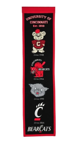 Cincinnati Bearcats 8" x 32" Premium Heritage Banner Licensed NCAA Home Decor Cover