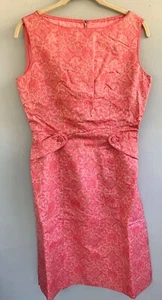 VINTAGE 1940'S WIGGLE HOT PINK SILK DRESS COUTURE MARSHALL FIELDS HONG KONG - Picture 1 of 9