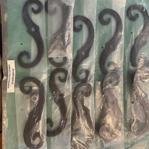Black Shutter Dogs 7in.Decorative S Shaped Stainless Steel w/Mounting Bolts 5set - Picture 1 of 4
