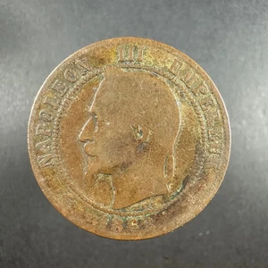 France 10 Centimes 1862‑A • Napoléon III Lauré • Bronze - Picture 1 of 4