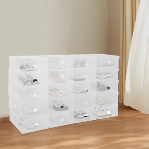 20X Transparent Schuhbox Schuhkarton Schuhaufbewahrung Schublade Stapelbar NEU - Bild 1 von 14