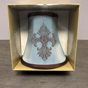 Fabric Wall Plug-in Night Light w/ Lamp Shade Fleur De Lis - NEW In Box - Picture 1 of 12