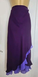 Vintage Victorian Steampunk Style Frilled Faux Wrap Skirt Size UK 12 - Picture 1 of 5