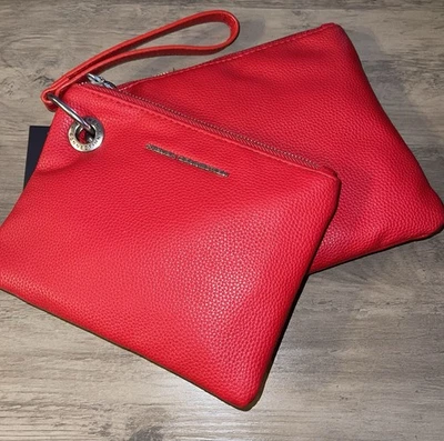 French Connection Lara Pebble Double Slim Pouches Wristlet Red FCWH24210 - Image 1 of 4
