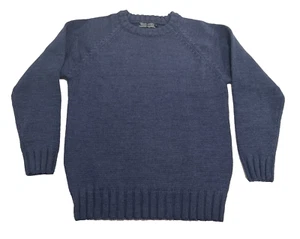 Woolovers Medium Fisherman's Crew Navy Blue British Wool Sweater - Picture 1 of 9