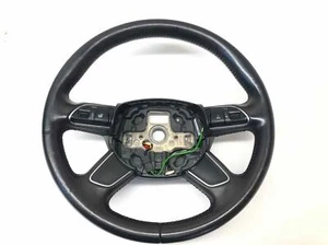 2012 2013 2014 2015 Audi Q7 Steering Wheel 4 Spoke Black Leather 4L0419091AE - Picture 1 of 5