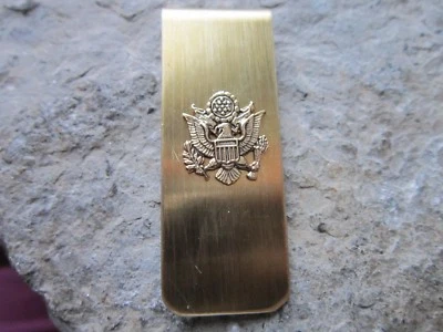 UNITED STATES ARMY GOLD PLATED BRASS MONEY CLIP - FATHER'S DAY - ARMED FORCES - Image 1 of 2