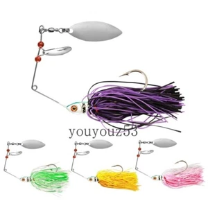 4pcs 6cm/18g Spinnerbaits Bait Rubber Skirt Buzzbaits Spoon Blade Fishing Lures - Picture 1 of 18
