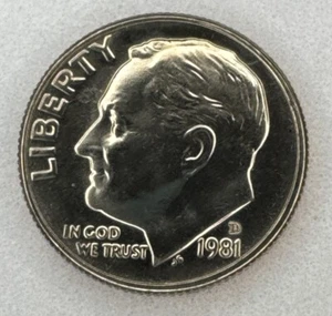 ๐บ๐ธ 1981 D Roosevelt Dime Uncirculated US Mint Coin - Picture 1 of 2