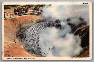 Postcard Yellowstone Park WY c1934 Crater of Mud Volcano Haynes Photo - Bild 1 von 2