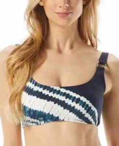 Michael Kors Logo Ring U-Neck Bikini Swim Top Navy SMALL - Picture 1 of 2