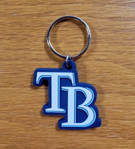 TAMPA BAY RAYS Official Team Logo MLB Baseball 2019 Rubber Key Ring Key Chain Cover