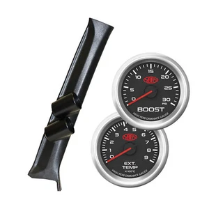 SAAS Dual Pillar Pod w/ Black Ser 3 Diesel Boost & Exh for Pajero NH-NL 1991-99 - Picture 1 of 9