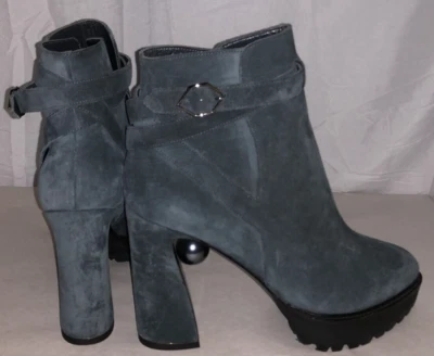 39/US8.5❤️Nicholas Kirkwood SUEDE LEATHER HIGH HEELS ANKLE BOOTS BOOTIE ITALY - Image 1 of 4