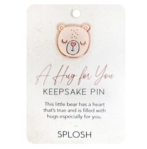 KEEPSAKE PIN A Hug For You brooch wedding get well memorial poem gift card - Imagen 1 de 3