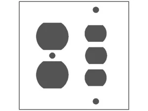 2PK Mulberry 2-gang Duplex and 3 Interchangeable Openings Metal Wall Plate White - Picture 1 of 2