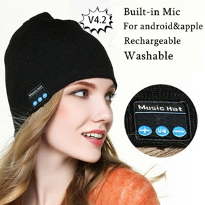 Auriculares inalámbricos Bluetooth Smart Gorro Sombrero Manos Libres Música Altavoz con Micrófono - Imagen 1 de 12