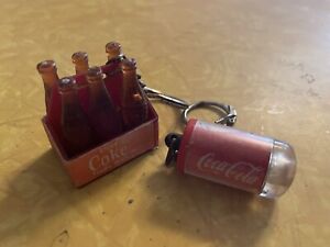 vintage coca cola key chain 6 Pack Bottles Flashlight Coke Keychain Pair Lot