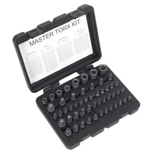 Sealey Torx Star Master Socket Set 52pc 1/4" 3/8" & 1/2"D Male & Female AK6199 - Picture 1 of 3