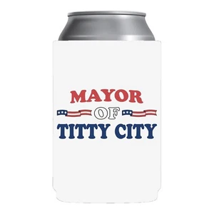 Mayor Of Titty City Coozie Beer College Bachelor Party Gift Beer Can Coolier - Picture 1 of 3