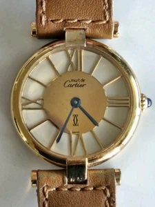 Cartier Must De Watch 18ct Vendome Authentic box papers Used coa - Picture 1 of 20