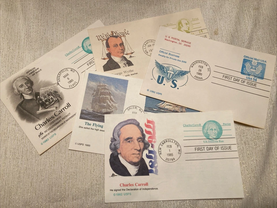 Lot of 5 U.S. FDC First Day Covers Postcards 1985, Great Condition - Image 1 of 1