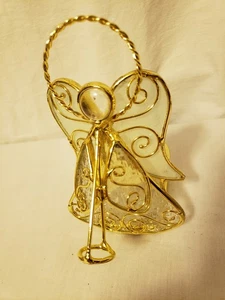 Candelabro Angel Tealight 5,5" vidrio y tono dorado remolinos Kohls sin usar - Imagen 1 de 7