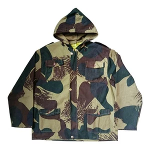 Vintage Belgian Military 1950s 1960s Brushstroke Camo Jacket Smock - Size 46 S - Picture 1 of 13