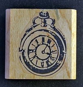 Limited Edition Rubber Stamps Pocket Stop Watch Clock Sm Steampunk - Picture 1 of 2