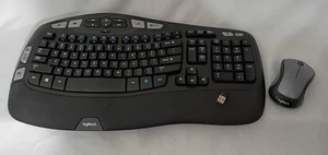 Logitech K350 Wireless Keyboard Y-R0053 With Dongle & Mouse Tested working clean - Picture 1 of 12
