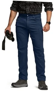 Men's Cool Flex Tactical Pants, Water Resistant Lightweight Stretch Cargo - Picture 1 of 8
