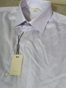 SuitSupply Mens 43/17 Slim Fit Traveller Lavender Striped L/S Button Dress Shirt - Picture 1 of 13