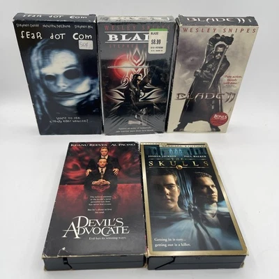 Horror VHS lot fear dot com blade 1 & 2 skulls devils advocate Foto 1 de 4