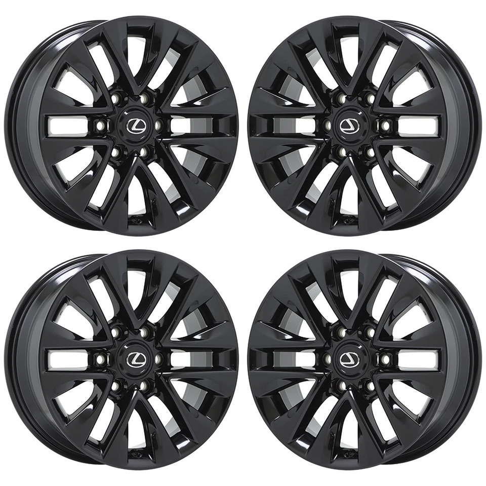 Juego de llantas negras brillantes Lexus GX460 18" de fábrica OEM 74297 INTERCAMBIO Foto 1 de 4
