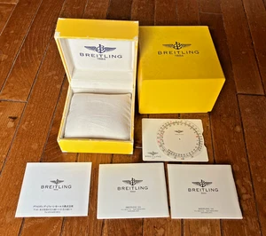 Scatola vuota orologio vintage BREITLING con manuale e accessori buone condizioni #W65 - Foto 1 di 11