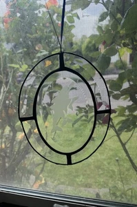 Beveled Glass Hanger Etched Dophin Design Window Light Catcher Gift 6"x8" - Picture 1 of 8