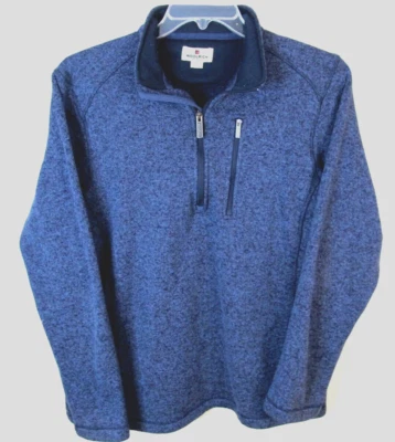 Woolrich 1/4 Zip Pullover Heather Blue Fleecepullover Herren Large - Bild 1 von 4