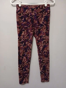 Lularoe OS Leggings Women Geometric Pattern Purple Blue One Size 2-10 Soft Pants - Picture 1 of 5
