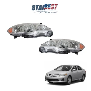 Par de faros halógenos laterales izquierdo+derecho cromados transparentes para Toyota Corolla 2011-2013 - Imagen 1 de 12